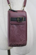 画像2: axes femme / 配色ベルトデザインショルダーバッグ  ボルドー I-26-07-30-113-AX-BG-SA-ZI (2)