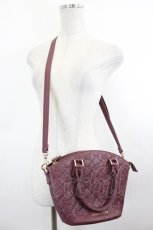画像1: Maison de FLEUR / モノグラムバスケット型バッグ  ボルドー I-26-07-30-115-LO-BG-SA-ZI (1)