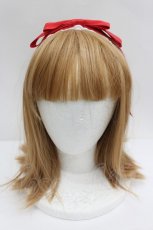 画像1: axes femme kawaii / レースリボンカチューシャ  赤ｘ白 I-26-07-30-123-AX-AC-SA-ZI (1)
