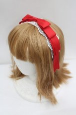 画像3: axes femme kawaii / レースリボンカチューシャ  赤ｘ白 I-26-07-30-123-AX-AC-SA-ZI (3)