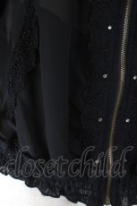 画像4: axes femme / シャーリングシフォンブルゾン M ブラック I-26-07-30-024-AX-JA-SA-ZI (4)