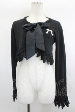 画像1: Angelic Pretty / ドットリボン刺繍ニットボレロ  黒Ｘパープル I-26-07-30-003-AP-TO-SA-ZI (1)