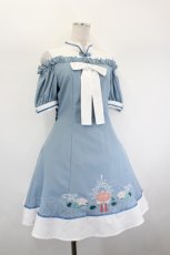 画像4: Amavel / 水面に揺れる睡蓮花チャイナワンピース  ブルー I-26-08-01-033-CA-OP-TE-ZI (4)