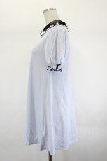 画像2: Ank Rouge / 衿レースカットワンピース M ブルー I-26-08-01-040-CA-OP-SA-ZI (2)