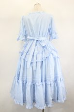 画像3: Chalmiere / フリルロングワンピース M サックス I-26-08-01-043-AX-OP-TE-ZI (3)