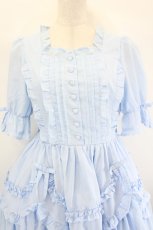 画像5: Chalmiere / フリルロングワンピース M サックス I-26-08-01-043-AX-OP-TE-ZI (5)