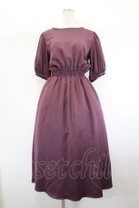 画像1: LEBECCA boutique / ノーカラー半袖ロングワンピース  パープル I-26-08-01-045-LO-OP-TE-ZI (1)