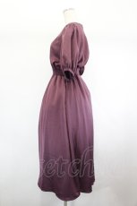 画像2: LEBECCA boutique / ノーカラー半袖ロングワンピース  パープル I-26-08-01-045-LO-OP-TE-ZI (2)