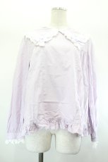 画像1: Nile Perch / 三角衿はしごレースブラウス  ラベンダー I-26-08-01-007-LO-BL-TE-ZI (1)