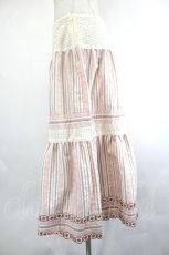 画像2: PINK HOUSE / フラワーレース&ストライプ切り替えスカート  ピンク I-26-08-01-078-LO-SK-SA-ZI (2)