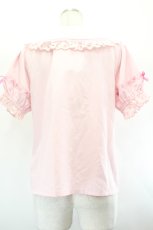 画像2: axes femme kawaii / 梯子レース半袖ブラウス M ピンク I-26-08-01-010-AX-BL-TE-ZI (2)