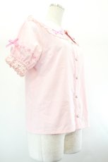 画像3: axes femme kawaii / 梯子レース半袖ブラウス M ピンク I-26-08-01-010-AX-BL-TE-ZI (3)
