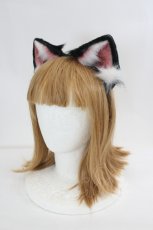画像1: 柴II工作室（海外ロリータブランド） / ねこみみカチューシャ  黒 I-26-08-01-098-LO-AC-TE-ZI (1)