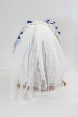 画像2: 妹抖手作工作屋 / Cream Cake ヴェール付きヘッドドレス  白×サックス I-26-08-01-099-LO-AC-TE-ZI (2)