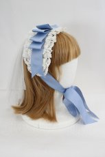 画像3: 妹抖手作工作屋 / Cream Cake ヴェール付きヘッドドレス  白×サックス I-26-08-01-099-LO-AC-TE-ZI (3)