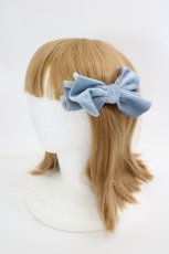 画像1: LOLITA / ベロアリボンクリップ  サックス I-26-08-01-104-LO-TO-TE-ZI (1)