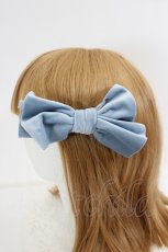 画像2: LOLITA / ベロアリボンクリップ  サックス I-26-08-01-104-LO-TO-TE-ZI (2)
