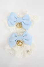 画像1: BABY,THE STARS SHINE BRIGHT / うさくみゃちゃんレースのお袖とめ  白×サックス I-26-08-01-118-BA-ZA-TE-ZI (1)