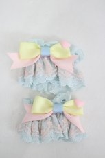 画像1: LOLITA / リボンレースパステルお袖とめ  サックス×ピンク×イエロー I-26-08-01-119-LO-AC-TE-ZI (1)