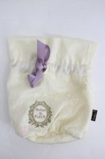 画像1: Maison de FLEUR / ペタル＆パールレース巾着  アイボリー I-26-08-01-123-LO-BG-TE-ZI (1)