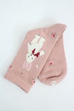 画像2: PINK HOUSE / バラ園うさぎソックス  ピンク I-26-08-01-126-LO-ZA-TE-ZI (2)