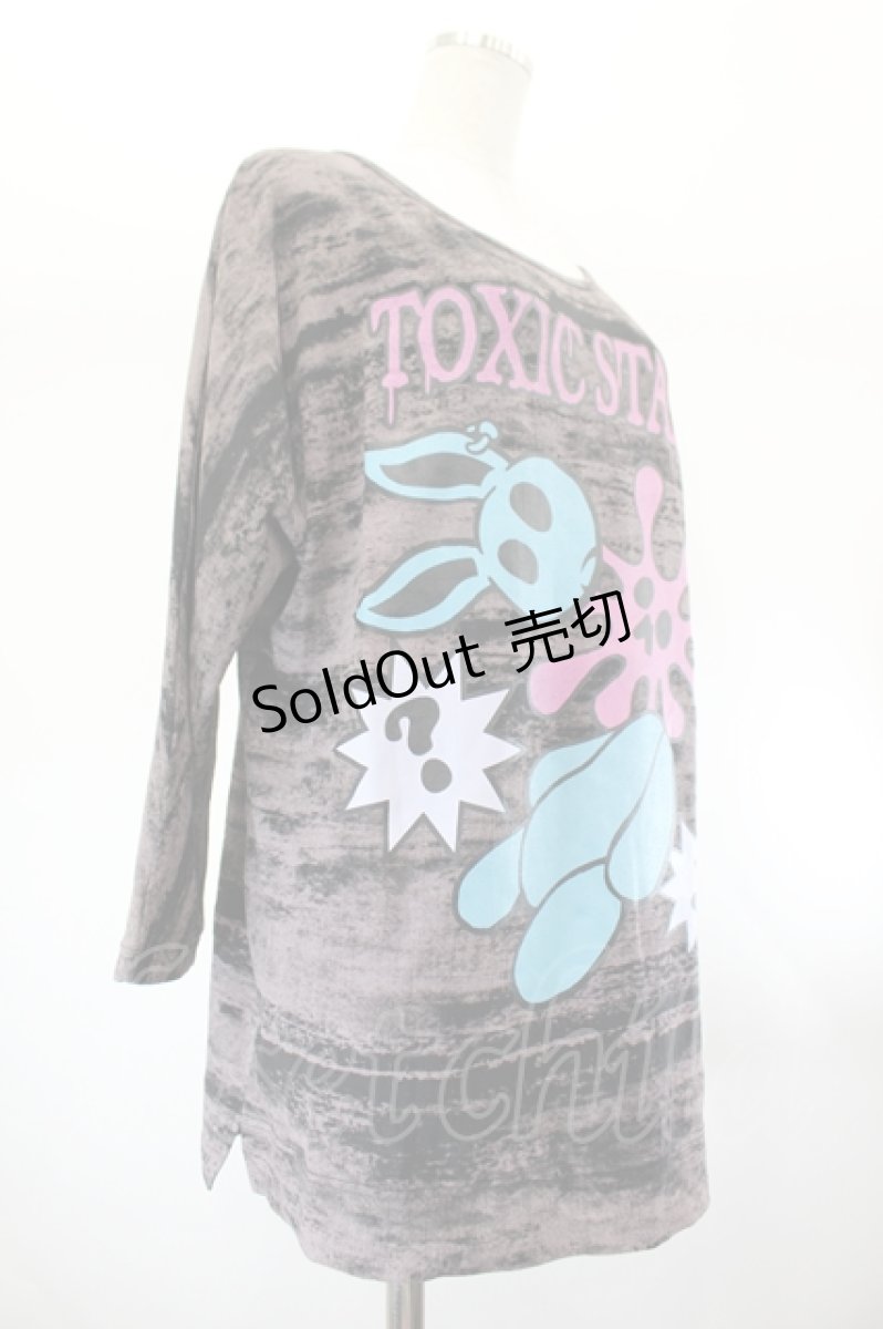 画像3: TOXIC STAR / Rabbit SKULLロングTシャツ   I-26-08-01-017-PU-TO-TE-ZI (3)