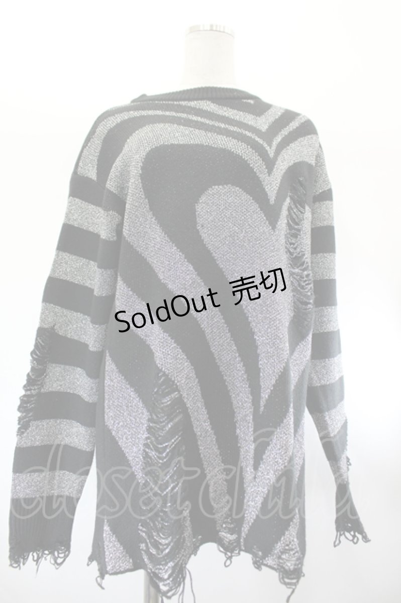 画像1: KILL STAR / Libi Sweater XS 黒×シルバー I-26-08-01-018-PU-TO-TE-ZI (1)
