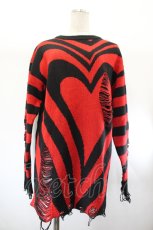 画像1: KILL STAR / Libi Sweater XS 黒×赤 I-26-08-01-021-PU-TO-TE-ZI (1)