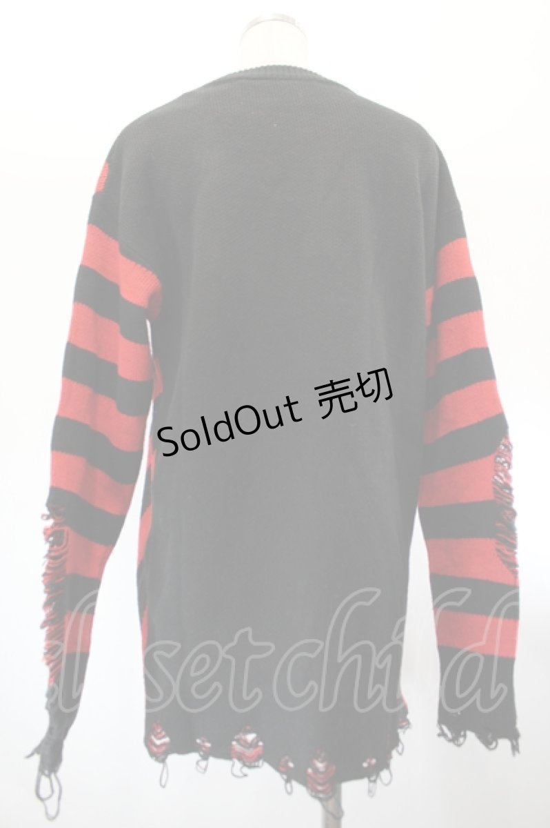 画像2: KILL STAR / Libi Sweater XS 黒×赤 I-26-08-01-021-PU-TO-TE-ZI (2)