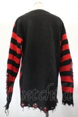 画像2: KILL STAR / Libi Sweater XS 黒×赤 I-26-08-01-021-PU-TO-TE-ZI (2)