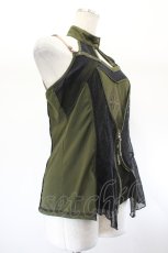 画像3: Ozz Croce / クロス刺繍ホルターZIPキャミソール  カーキ I-26-08-01-024-OO-TO-TE-ZI (3)