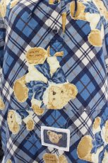 画像4: PINK HOUSE / りぼんくまチェックフードブラウス  青チェックＸベージュ I-26-08-03-035-LO-BL-SA-ZI (4)