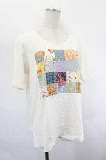画像3: PINK HOUSE / パッチワーク切替半袖カットソー M 白 I-26-08-03-043-LO-TO-SA-ZI (3)