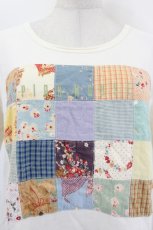 画像4: PINK HOUSE / パッチワーク切替半袖カットソー M 白 I-26-08-03-043-LO-TO-SA-ZI (4)