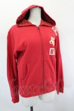 画像3: PINK HOUSE / TWINS CHESHIREワンポイント刺繍パーカー M 赤 I-26-08-03-046-LO-AC-TE-ZI (3)