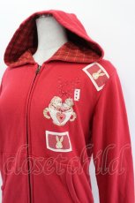 画像4: PINK HOUSE / TWINS CHESHIREワンポイント刺繍パーカー M 赤 I-26-08-03-046-LO-AC-TE-ZI (4)