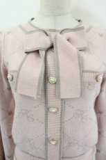 画像4: Honey Cinnamon / モノグラムライン配色ニットトップス F ピンク I-26-08-03-005-LO-TO-TE-ZI (4)