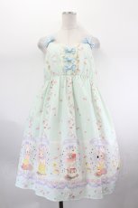 画像1: To Alice / トランプうさぎティーセットジャンパースカート&リボンクリップセット  ミント I-26-08-03-054-LO-OP-SA-ZI (1)