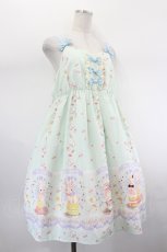 画像4: To Alice / トランプうさぎティーセットジャンパースカート&リボンクリップセット  ミント I-26-08-03-054-LO-OP-SA-ZI (4)