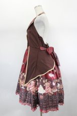 画像2: To Alice / テディベアチェックベストジャンパースカート  ボルドーXブラウン I-26-08-03-055-LO-OP-SA-ZI (2)