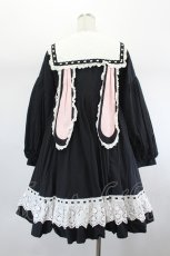 画像3: To Alice / うさみみセーラー襟ワンピース M 黒Ｘアイボリー I-26-08-03-056-LO-OP-SA-ZI (3)
