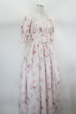 画像4: Etoile Miel / Misaローズプリントパフスリーブワンピース L 淡桃 I-26-08-03-064-LO-OP-TE-ZI (4)