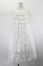 画像1: MRcorset / レース&フリルノースリーブワンピース  ホワイト I-26-08-03-072-GO-OP-SA-ZI (1)