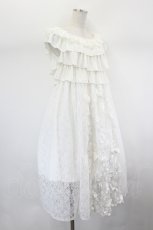 画像4: MRcorset / レース&フリルノースリーブワンピース  ホワイト I-26-08-03-072-GO-OP-SA-ZI (4)