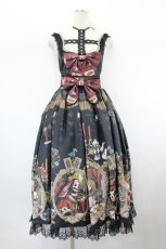 画像1: Royal Princess Alice / Dark Alice Tea Party・まくらくらまコラボワンピース  黒 I-26-08-03-076-LO-OP-TE-ZI (1)
