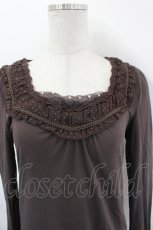 画像4: axes femme / パールドットシフォンカットソー  ブラウン I-26-08-03-008-AX-TO-SA-ZI (4)
