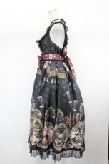 画像2: Royal Princess Alice / Dark Alice Tea Party・まくらくらまコラボワンピース  黒 I-26-08-03-076-LO-OP-TE-ZI (2)