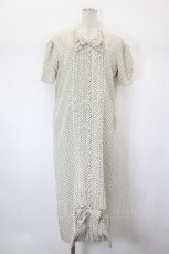 画像1: INGEBORG / ドットリボンフリル半袖ワンピース  アイボリーＸ黒 I-26-08-03-079-LO-OP-SA-ZI (1)