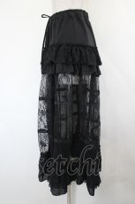 画像2: Qutie Frash / 蜘蛛メッシュクリノリン風ロングスカート  ブラック I-26-08-03-100-QU-SK-SA-ZI (2)