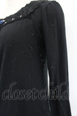 画像6: axes femme / プチローズリボンカットソー  黒Ｘ青 I-26-08-03-009-AX-TO-SA-ZI (6)